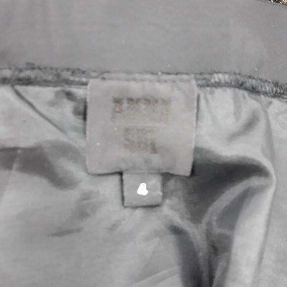 Anna Sui Goth Witchy Black Lace Skater Skirt Full Ribbon Gold Highlights Sz 4 - Picture 3 of 11